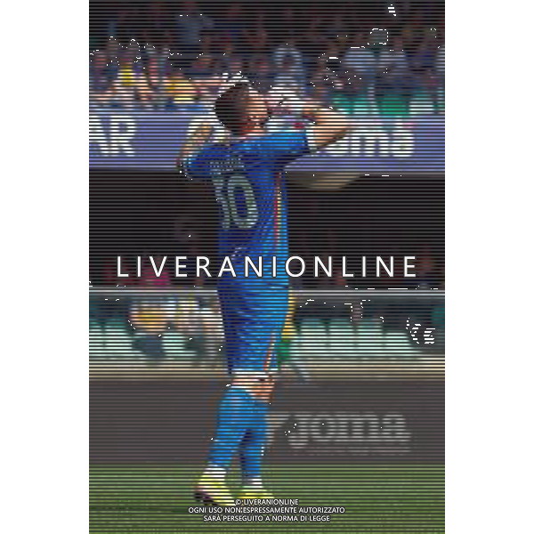 TVEM May 11, 2025 Verona, Italy - Hellas Verona vs US Lecce - Italian soccer serie A 2024/25 - Marcantonio Bentegodi Stadium. In the pic: Wladimiro Falcone of US Lecce ©TVEM Emmanuele Mastrodonato - AGENZIA ALDO LIVERANI SAS