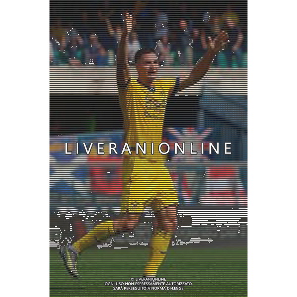 TVEM May 11, 2025 Verona, Italy - Hellas Verona vs US Lecce - Italian soccer serie A 2024/25 - Marcantonio Bentegodi Stadium. In the pic: Diego Coppola of Hellas Verona celebrates after scoring a goal ©TVEM Emmanuele Mastrodonato - AGENZIA ALDO LIVERANI SAS