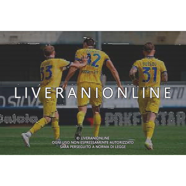TVEM May 11, 2025 Verona, Italy - Hellas Verona vs US Lecce - Italian soccer serie A 2024/25 - Marcantonio Bentegodi Stadium. In the pic: Diego Coppola of Hellas Verona celebrates after scoring a goal with Ondrej Duda of Hellas Verona ©TVEM Emmanuele Mastrodonato - AGENZIA ALDO LIVERANI SAS