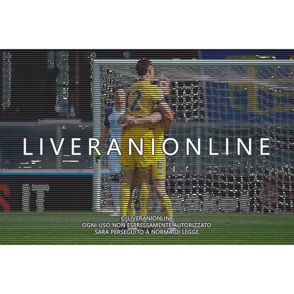 TVEM May 11, 2025 Verona, Italy - Hellas Verona vs US Lecce - Italian soccer serie A 2024/25 - Marcantonio Bentegodi Stadium. In the pic: Diego Coppola of Hellas Verona celebrates after scoring a goal with Nicolas Valentini of Hellas Verona ©TVEM Emmanuele Mastrodonato - AGENZIA ALDO LIVERANI SAS