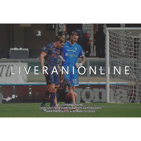 TVEM May 11, 2025 Verona, Italy - Hellas Verona vs US Lecce - Italian soccer serie A 2024/25 - Marcantonio Bentegodi Stadium. In the pic: Federico Baschirotto of US Lecce, Wladimiro Falcone of US Lecce and Johann Helgason of US Lecce disappointed ©TVEM Emmanuele Mastrodonato - AGENZIA ALDO LIVERANI SAS
