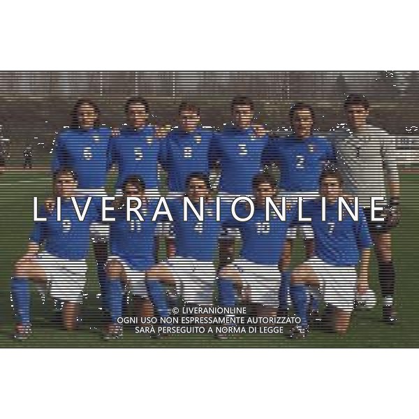 DIG- NAZIONALE ITALIANA UNDER 20 SERIE C - 9 MARZO 2002 NELLA FOTO FORMAZIONE SCHIERATA ITALIA AGENZIA ALDO LIVERANI SAS
