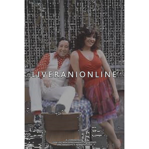 DIAP-RETROSPETTIVA ALVARO VITALI ATTORE NELA FOTO ALVARO VITALI CON ADRIANA RUSSO A ROMA NELL\'ANNO 1982 FOTO EDGARDO DELLA SCORCIOSA-AG ALDO LIVERANI SAS