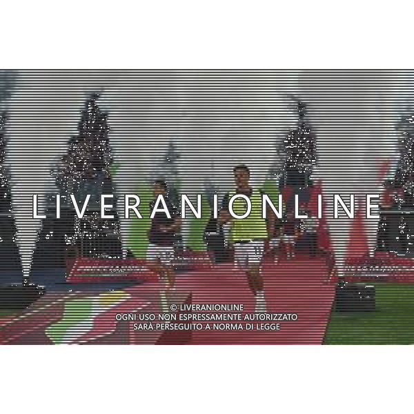 TVRG Milan vs Bologna nella foto ingresso in campo Bologna per il riscaldamento Roma 14-05-2025 Stadio Olimpico finale Coppa Italia Frecciarossa foto Roberto Garavaglia/Agenzia Aldo Liverani sas