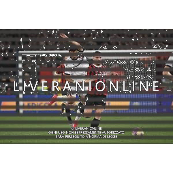 TVRG Milan vs Bologna nella foto Riccardo Orsolini (Bologna) e Luka Jovic (Milan) Roma 14-05-2025 Stadio Olimpico finale Coppa Italia Frecciarossa foto Roberto Garavaglia/Agenzia Aldo Liverani sas