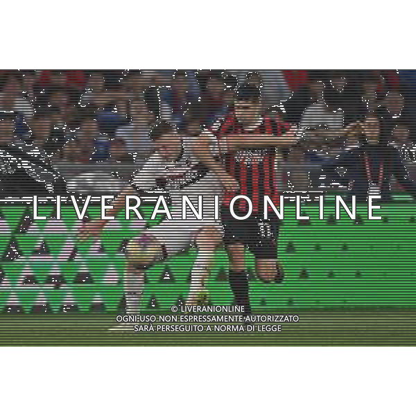TVRG Milan vs Bologna nella foto Lewis Ferguson (Bologna) e Christian Mate Pulisic (Milan) Roma 14-05-2025 Stadio Olimpico finale Coppa Italia Frecciarossa foto Roberto Garavaglia/Agenzia Aldo Liverani sas