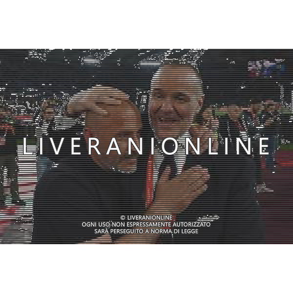TVRG Milan vs Bologna nella foto Vincenzo Italiano allenatore Bologna SX e Joey Saputo presidente Bologna DX Roma 14-05-2025 Stadio Olimpico finale Coppa Italia Frecciarossa foto Roberto Garavaglia/Agenzia Aldo Liverani sas