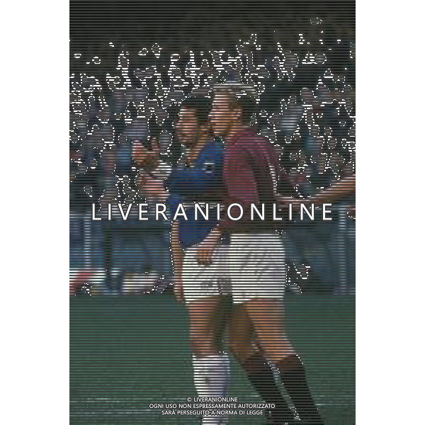 DIAP-RETROSPETTIVA SILVANO BENEDETTI CALCIATORE NELLA FOTO SILVANO BENEDETTI CON LA MAGLIA DEL TORINO CALCIO E GIANLUCA VIALLI AG ALDO LIVERANI SAS