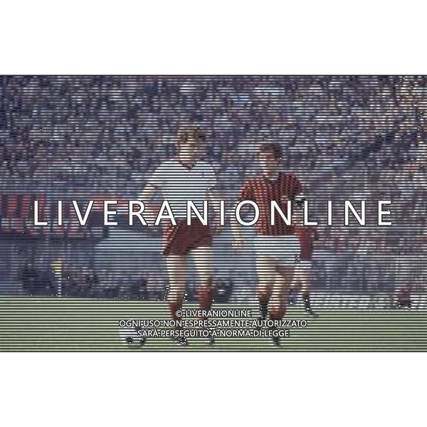 DIAP-RETROSPETTIVA LUIGI DANOVA CALCIATORE NELLA FOTO LUIGI DANOVA CON LA MAGLIA DEL TORINO CALCIO E GIANNI RIVERA AG ALDO LIVERANI SAS