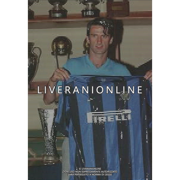 NEG COL-RETROSPETTIVA CHRISTIAN PANUCCI CALCIATORE NELLA FOTO CHRISTIAN PANUCCI ALLA PRESENTAZIONE IN SEDE ALL\'INTER AG ALDO LIVERANI SAS