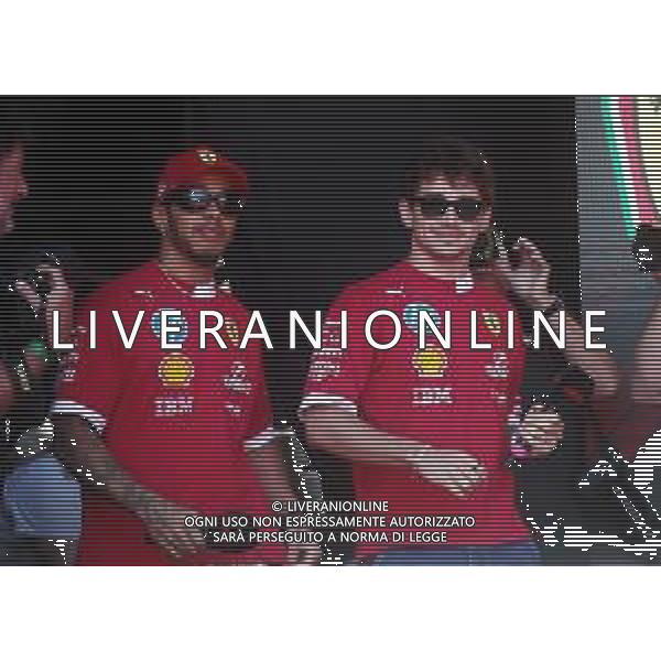 IMOLA 17 05 2025 AUTODROMO ENZO E DINO FERRARI SABATO FORMULA 1 GRAN PREMIO DEL MADE IN ITALY E DELL\'EMILIA ROMAGNA QUALIFICHE NELLA FOTO LEWIS HAMILTON E CHARLES LECLERC FERRARI ©SANNA - AGENZIA ALDO LIVERANI SAS