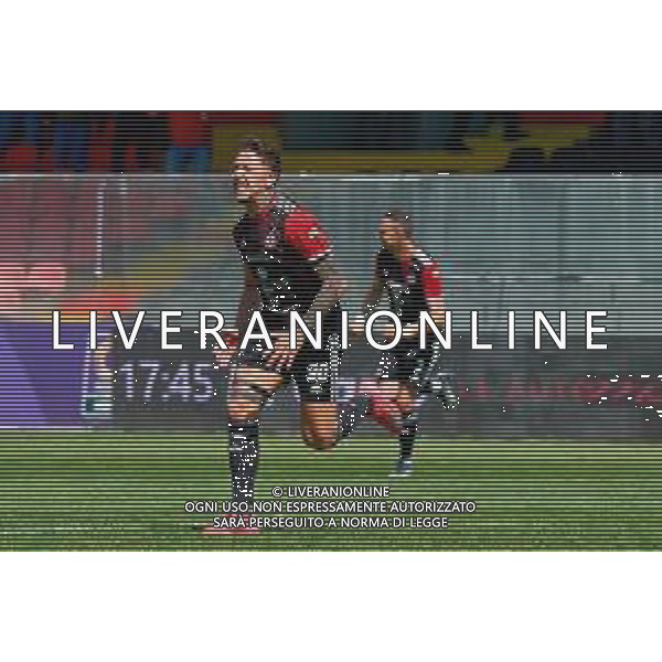 TVEM May 17, 2025 Foggia, Italy - Foggia vs ACR Messina - Italian soccer serie C 2024/25 - Pino Zaccheria Stadium. In the pic: Michele Emmausso of Foggia celebrates after scoring a goal foto emmanuele mastrodonato-ag aldo liverani sas