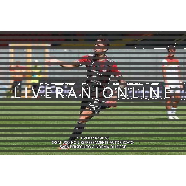TVEM May 17, 2025 Foggia, Italy - Foggia vs ACR Messina - Italian soccer serie C 2024/25 - Pino Zaccheria Stadium. In the pic: Michele Emmausso of Foggia celebrates after scoring a goal foto emmanuele mastrodonato-ag aldo liverani sas