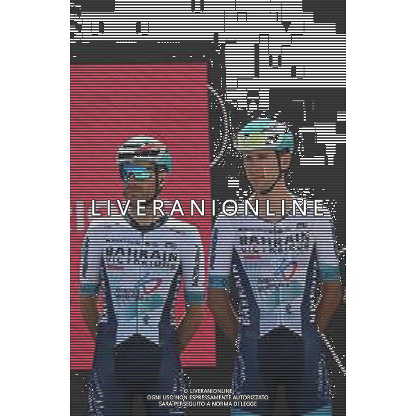 17-05-2025 Giro D\'italia; Tappa 08 Giulianova - Castelraimondo; 2025, Bahrain - Victorious; Caruso, Damiano; Tiberi, Antonio; Giulianova; ©SIROTTI - AGENZIA ALDO LIVERANI SAS