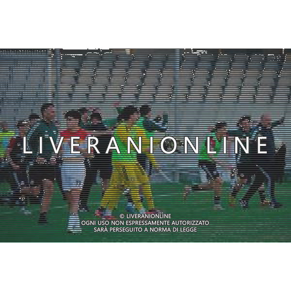 TVEM May 17, 2025 Foggia, Italy - Foggia vs ACR Messina - Italian soccer serie C 2024/25 - Pino Zaccheria Stadium. In the pic: Foggia players celebrate their play-out victory FOTO EMMANUELE MASTRODONATO-AG ALDO LIVERANI SAS