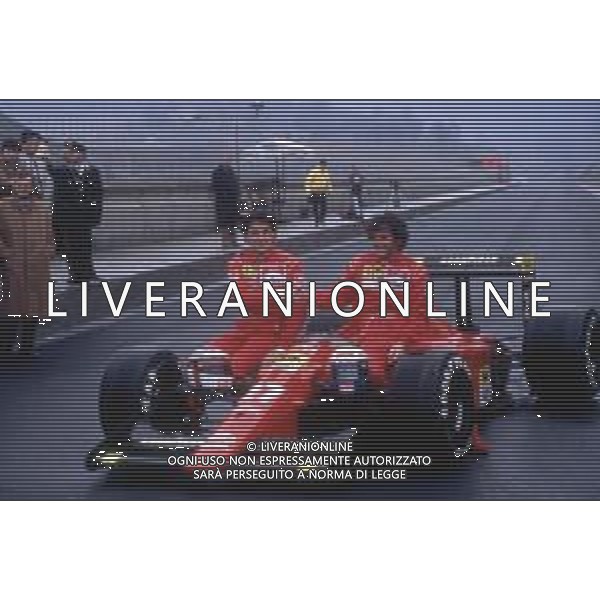DIAP-RETROSPETTIVA JEAN ALESI PILOTA F1 NELLA FOTO JEAN ALESI NELL\'ANNO 1990 CON ALAIN PROST AG ALDO LIVERANI SAS