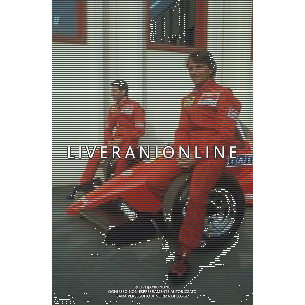 DIAP-RETROSPETTIVA RENE\'ARNOUX PILOYA F1 NELLA FOTO RENE\' ARNOUX CON MICHELE ALBORETO AG ALDO LIVERANI SAS