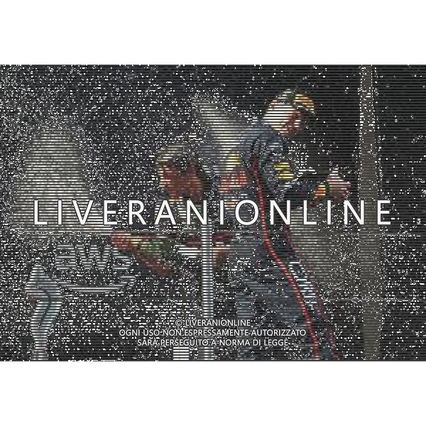 IMOLA 18 05 2025 IMOLA DOMENICA AUTODROMO ENZO E DINO FERRARI DOMENICA FORMULA 1 GRAN PREMIO DEL MADE IN ITALY E DELL\'EMILIA ROMAGNA NELLA FOTO VINCITORE DELLA GARA MAX VERSTAPPEN RED BULL SUL PODIO ©SANNA - AGENZIA ALDO LIVERANI SAS