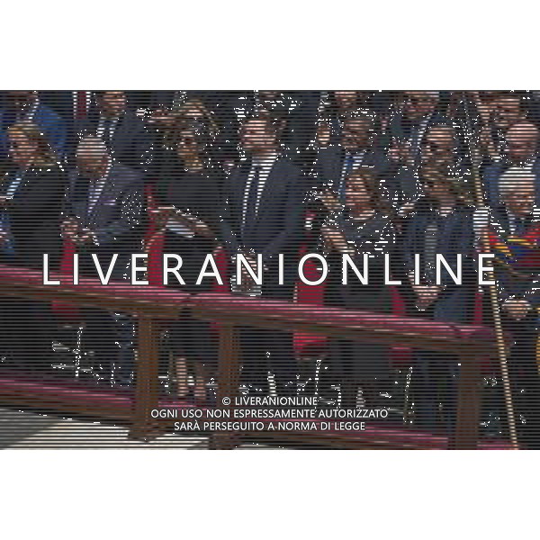 ROMA - 18 Maggio 2025 Celebrazione Eucaristica per l’inizio del Ministero Petrino del Vescovo di Roma Leone XIV Nella Foto: JD Vance, Usha Vance, Dina Boluarte, Sergio Mattarella, Laura Mattarella Andrea Bracaglia- AGENZIA ALDO LIVERANI SAS