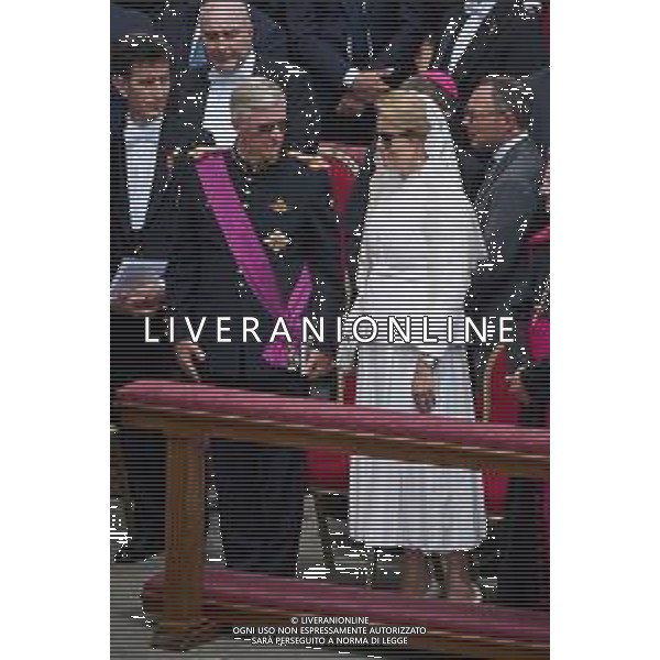 ROMA - 18 Maggio 2025 Celebrazione Eucaristica per l’inizio del Ministero Petrino del Vescovo di Roma Leone XIV Nella Foto: Belgium\'s Queen Mathilde and King Philippe Andrea Bracaglia- AGENZIA ALDO LIVERANI SAS