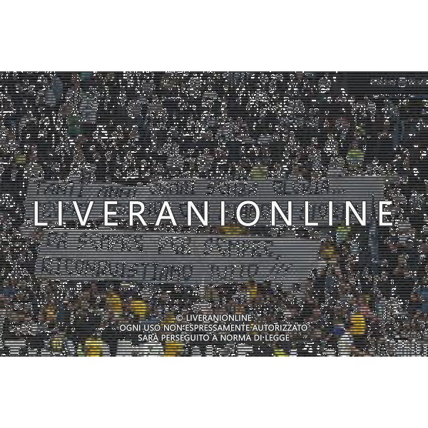 TVMV-Torino 18.05.2025 Allianz Stadium @Manuela Viganti /Ag. Aldo Liverani sas Juventus vs Udinese Campionato Calcio Serie A Enilive 2024/2025 37a giornata Nella foto: striscione tifosi in curva sud ©Viganti - AGENZIA ALDO LIVERANI SAS