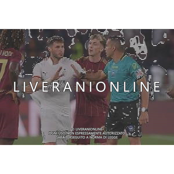 Roma vs Milan Campionato Serie A Enilive - 37 Giornata Stadio Olimpico - Roma 18-05-2025 nella foto Jimenez protesta con arbitro Piccinini ©FEDERICO GAETANO - AGENZIA ALDO LIVERANI SAS