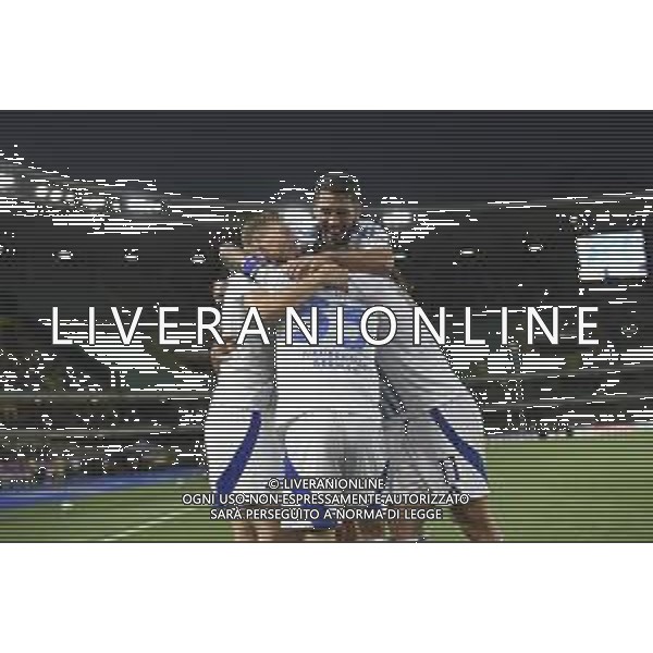 Maxence Caqueret of Como 1907 celebrates after scoring goal during Hellas Verona FC vs Como FC 1907, 37° Serie A Enilive 2024-25 game at Marcantonio Bentegodi stadium in Verona (VR), Italy, on May 18, 2025. (Photo by Davide Casentini) - AGENZIA ALDO LIVERANI SAS