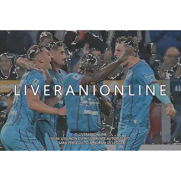 18-5-2025. Cagliari calcio-Venezia F.C., 37° giornata Serie A calcio Italia 2024/2025, stadio Unipol Domus Cagliari. Foto Salvatore Moi/Agenzia Aldo Liverani s.as. Nella foto: Gol ed esultanza del Cagliari contro Venezia in casa allo stadio Unipol Domus. Segna:Roberto Piccoli Cagliari ©MOI SALVATORE - AGENZIA ALDO LIVERANI SAS