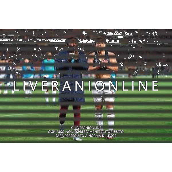 TVEM May 18, 2025 Lecce, Italy - US Lecce vs Torino FC - Italian soccer serie A 2024/25 - Via Del Mare Stadium. In the pic: Adrien Tameze of Torino FC and Che Adams of Torino FC applauds fans foto emmanuele mastrodonato-ag aldo liverani sas