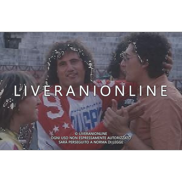 DIAP-RETROSPETTIVA ADRIANO PAPPALARDO CANTANTE NELLA FOTO ADRIANO PAPPALARDO AL FESTIVALBAR NELL\'ANNO 1979 CON JOCELYN HATTAB ARCHIVIO GIOVANNI LIVERANI-AG ALDO LIVERANI SAS