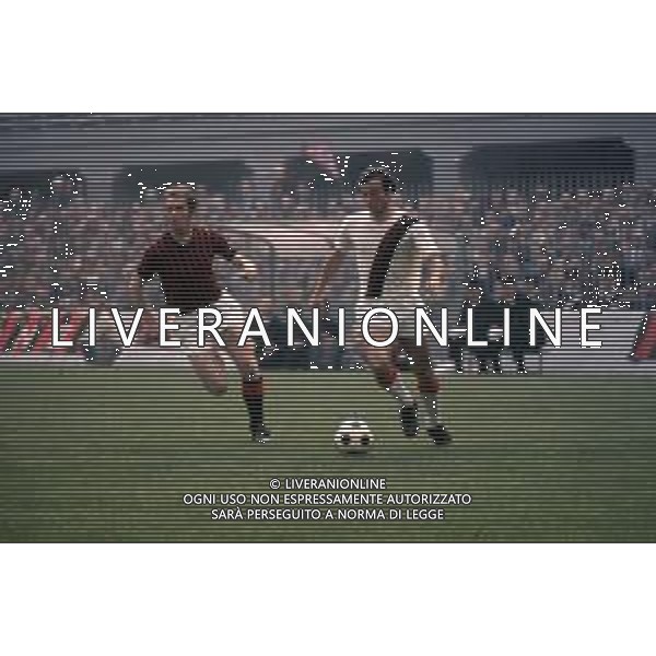 DIAP-RETROSPETTIVA ROMEO BENETTI CALCIATORE NELLA FOTO ROMEO BENETTI CON LA MAGLIA DEL MILAN CALCIO AG ALDO LIVERANI SAS
