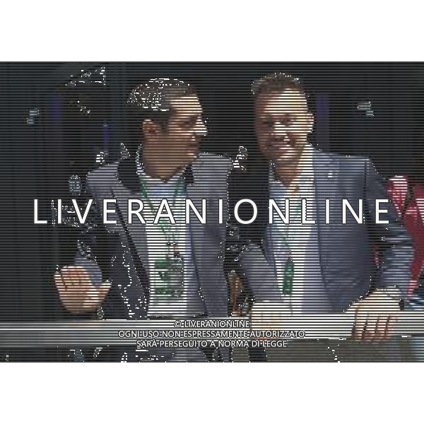 IMOLA 18 05 2025 IMOLA AUTODROMO ENZO E DINO FERRARI DOMENICA FORMULA 1 GRAN PREMIO DEL MADE IN ITALY E DELL\'EMILIA ROMAGNA NELLA FOTO DA SINISTRA PRESIDENTE DELLA REGIONE EMILIA ROMAGNA MICHEL DE PASCALE SINDACO DI IMOLA MARCO PANIERI DAVANTI AL MOTORHOME FIA ©SANNA - AGENZIA ALDO LIVERANI SAS