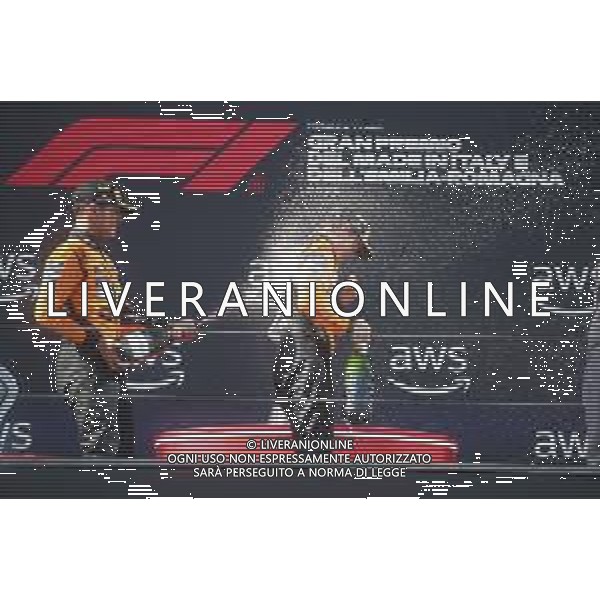 IMOLA 18 05 2025 IMOLA AUTODROMO ENZO E DINO FERRARI DOMENICA FORMULA 1 GRAN PREMIO DEL MADE IN ITALY E DELL\'EMILIA ROMAGNA NELLA FOTO DA SINISTRA LANDO NORRIS E OSCAR PIASTRI MCLAREN SECONDO E TERZO POSTO ©SANNA - AGENZIA ALDO LIVERANI SAS