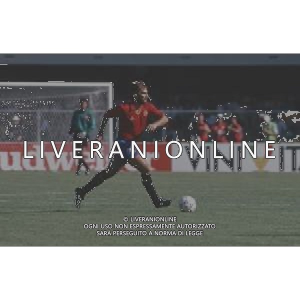 DIAP-RETROSPETTIVA MARTIN VASQUEZ CALCIATORE NELLA FOTO MARTIN VASQUEZ CON LA MAGLIA DELLA NAZIONALE DI CALCIO SPAGNA NELL\'ANNO1990 AG ALDO LIVERANI SAS