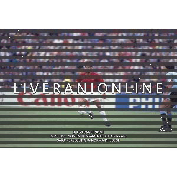 DIAP-RETROSPETTIVA MARTIN VASQUEZ CALCIATORE NELLA FOTO MARTIN VASQUEZ CON LA MAGLIA DELLA NAZIONALE DI CALCIO SPAGNA NELL\'ANNO1990 AG ALDO LIVERANI SAS
