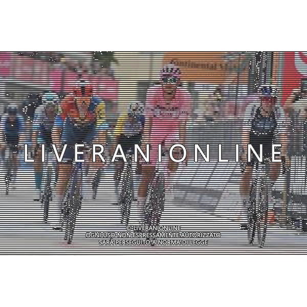 21-05-2025 Giro D\'italia; Tappa 11 Viareggio - Castelnovo Ne Monti; 2025, Uae Team Emirates - Xrg; 2025, Lidl - Trek; 2025, Q36.5; Del Toro Romero, Isaac; Ciccone, Giulio; Pidcock, Thomas; Castelnovo Ne Monti; ©SIROTTI - AGENZIA ALDO LIVERANI SAS
