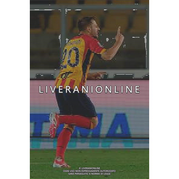 TVEM May 18, 2025 Lecce, Italy - US Lecce vs Torino FC - Italian soccer serie A 2024/25 - Via Del Mare Stadium. In the pic: Ylber Ramadani of US Lecce celebrates after scoring a goal ©TVEM Emmanuele Mastrodonato - AGENZIA ALDO LIVERANI SAS