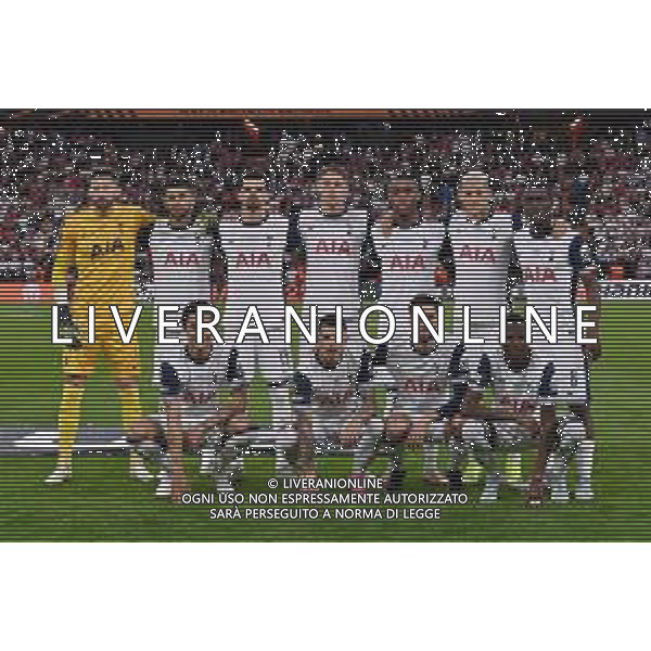 TVRG Tottenham Hotspur vs Manchester United nella foto formazione Tottenham Hotspur, in piedi da SX Guglielmo Vicario, Cristian Romero, Dominic Solanke, Micky van de Ven, Destiny Udogie, Richarlison de Andrade e Yves Bissouma in basso da SX Brennan Johnson Pedro Porro, Rodrigo Bentancur e Pape Sarr Bilbao (SPA) 21-05-2025 Stadio San Mames UEFA Europa League - finale foto Roberto Garavaglia/Agenzia Aldo Liverani sas