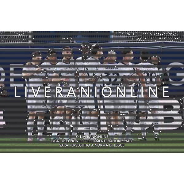 Como vs Inter nella foto giocatori Inter esultanza dopo il gol dell\'1 a 0 Como 23-05-2025 Stadio Giuseppe Sinigaglia Campionato Serie A Enilive - 38a giornata foto Roberto Garavaglia/Agenzia Aldo Liverani sas