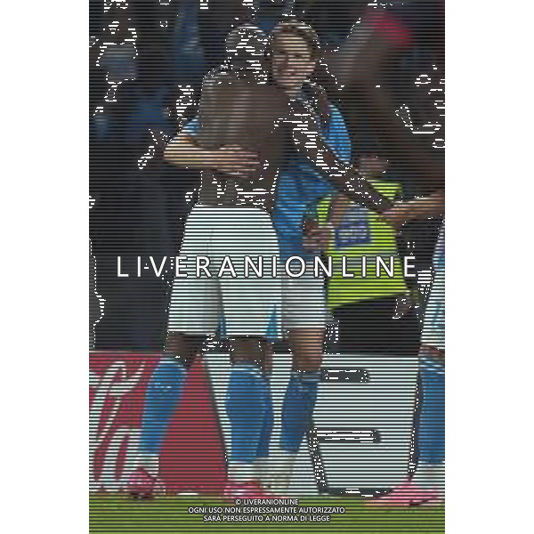 NAPOLI - CAGLIARI CAMPIONATO CALCIO SERIE A 23.05.2025 NELLA FOTO: ESULTANZA Romelu Lukaku, Scott McTominay FOTO MOSCA, AG,LIVERANI- AGENZIA ALDO LIVERANI SAS