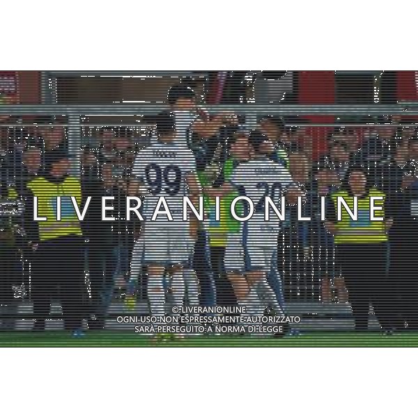 TVEM May 23, 2025 Como, Italy - Como 1907 vs FC Inter - Italian soccer serie A 2024/25 - Giuseppe Sinigaglia Stadium. In the pic: Joaquín Correa of FC Inter celebrates after scoring a goal with teammates ©TVEM Emmanuele Mastrodonato - AGENZIA ALDO LIVERANI SAS