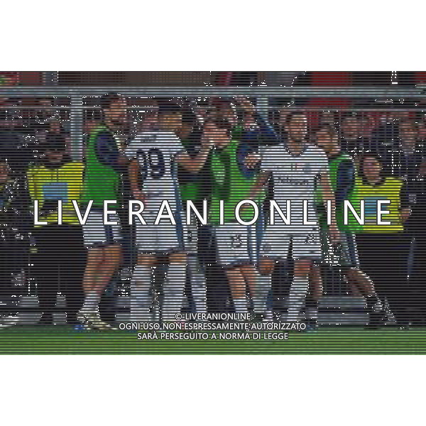 TVEM May 23, 2025 Como, Italy - Como 1907 vs FC Inter - Italian soccer serie A 2024/25 - Giuseppe Sinigaglia Stadium. In the pic: Joaquín Correa of FC Inter celebrates after scoring a goal with teammates ©TVEM Emmanuele Mastrodonato - AGENZIA ALDO LIVERANI SAS
