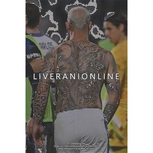 Como vs Inter nella foto tatuaggio Federico Dimarco (Inter) Como 23-05-2025 Stadio Giuseppe Sinigaglia Campionato Serie A Enilive - 38a giornata foto Roberto Garavaglia/Agenzia Aldo Liverani sas