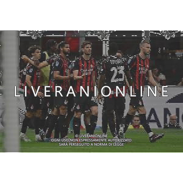 Milan vs Monza nella foto giocatori Milan esultanza dopo il gol dell\'1 a 0 Milano 24-05-2025 Stadio Giuseppe Meazza - San Siro Campionato Serie A Enilive - 38a giornata foto Roberto Garavaglia/Agenzia Aldo Liverani sas