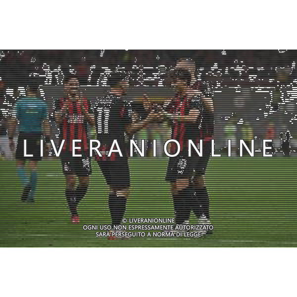 Milan vs Monza nella foto giocatori Milan esultanza dopo il gol del 2 a 0 Milano 24-05-2025 Stadio Giuseppe Meazza - San Siro Campionato Serie A Enilive - 38a giornata foto Roberto Garavaglia/Agenzia Aldo Liverani sas