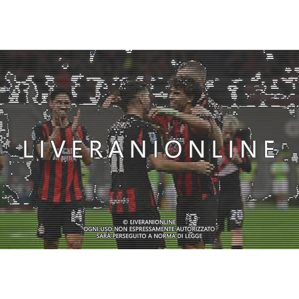 Milan vs Monza nella foto giocatori Milan esultanza dopo il gol del 2 a 0 Milano 24-05-2025 Stadio Giuseppe Meazza - San Siro Campionato Serie A Enilive - 38a giornata foto Roberto Garavaglia/Agenzia Aldo Liverani sas