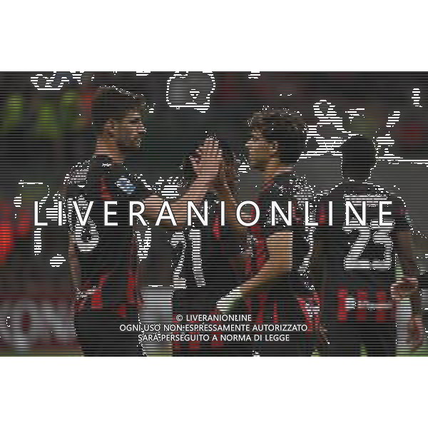 Milan vs Monza nella foto Matteo Gabbia (Milan) e Joao Felix Sequeira (Milan) esultanza dopo il gol del 2 a 0 Milano 24-05-2025 Stadio Giuseppe Meazza - San Siro Campionato Serie A Enilive - 38a giornata foto Roberto Garavaglia/Agenzia Aldo Liverani sas