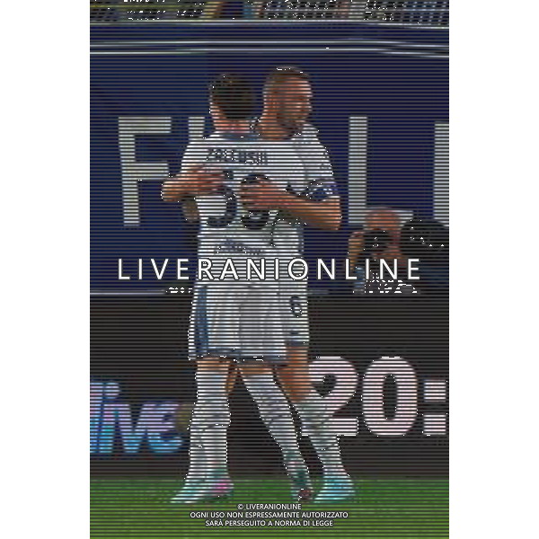 TVEM May 23, 2025 Como, Italy - Como 1907 vs FC Inter - Italian soccer serie A 2024/25 - Giuseppe Sinigaglia Stadium. In the pic: Stefan de Vrij of FC Inter celebrates after scoring a goal with Nicola Zalewski of FC Inter ©TVEM Emmanuele Mastrodonato - AGENZIA ALDO LIVERANI SAS