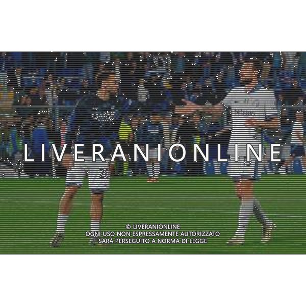 TVEM May 23, 2025 Como, Italy - Como 1907 vs FC Inter - Italian soccer serie A 2024/25 - Giuseppe Sinigaglia Stadium. In the pic: Hakan Calhanoglu of FC Inter and Francesco Acerbi of FC Inter ©TVEM Emmanuele Mastrodonato - AGENZIA ALDO LIVERANI SAS
