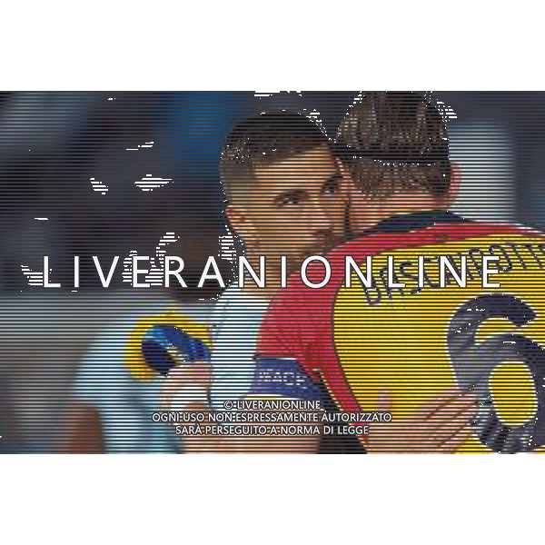TVEM May 25, 2025 Roma, Italy - SS Lazio vs US Lecce - Italian soccer serie A 2024/25 - Olympic Stadium. In the pic: Mattia Zaccagni of SS Lazio amd Federico Baschirotto of US Lecce ©TVEM Emmanuele Mastrodonato - AGENZIA ALDO LIVERANI SAS